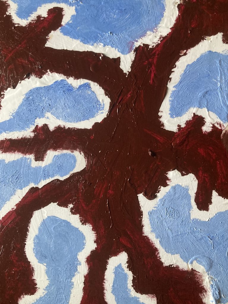 Brown and blue